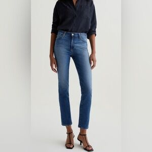 AG Adriano Goldschmied Mari High-Rise Slim Straight Jeans Oceanside Blue 32R
